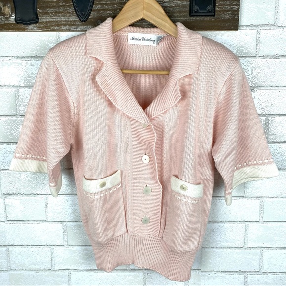 Vintage Sweaters - Marisa Christina Vintage Pastel Pink Sweater size